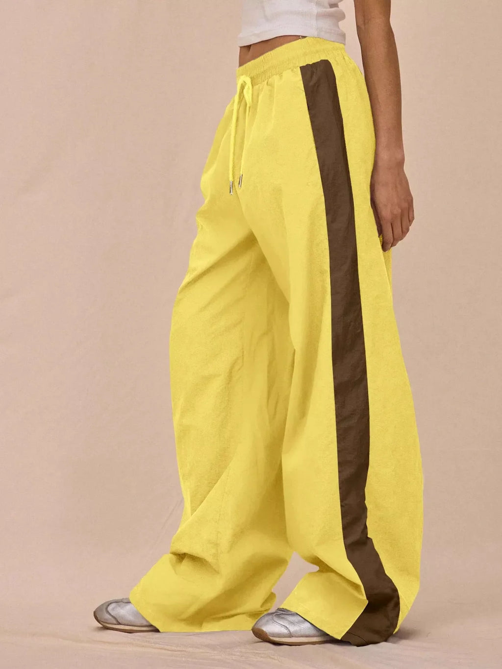 Color-Block Tracksuit and Wide-Leg Pants Set