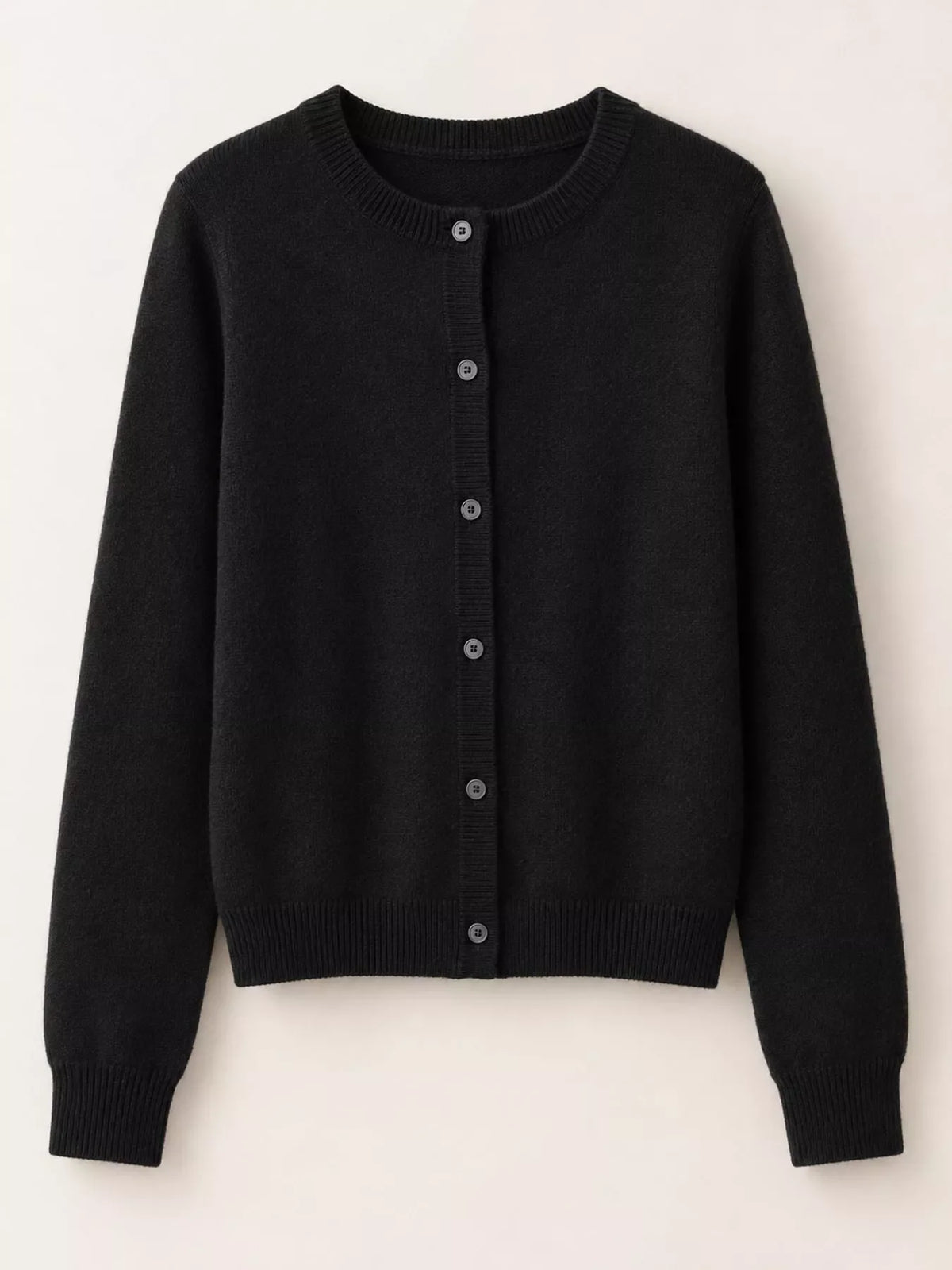 Crew Neck Button-Down Knit Cardigan