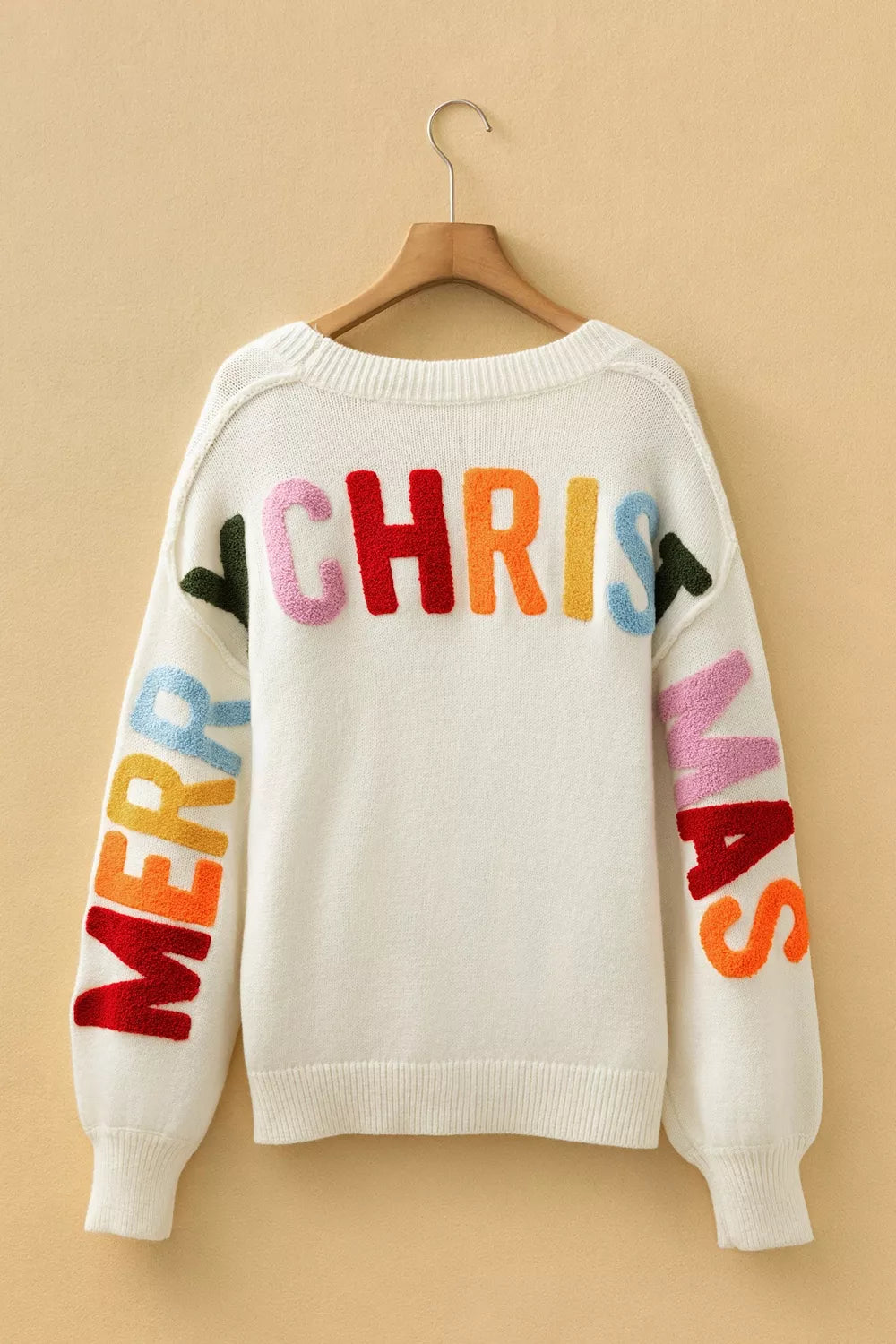 'HO HO HO' Button Up Knit Cardigan