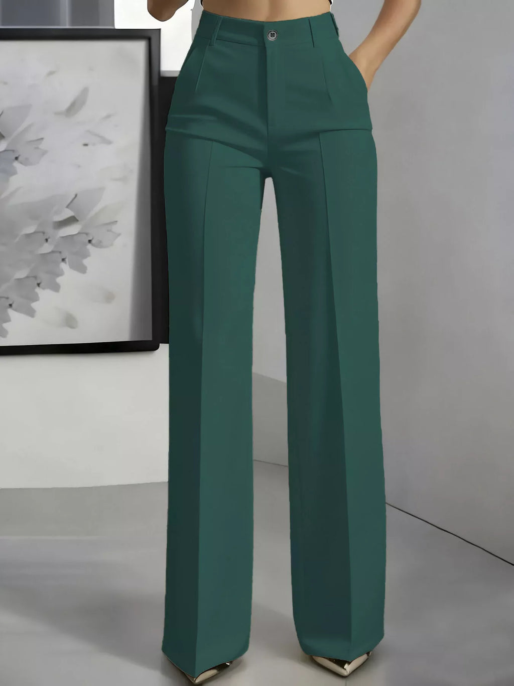 Full Size High-Waisted Wide-Leg Pants Plus Size