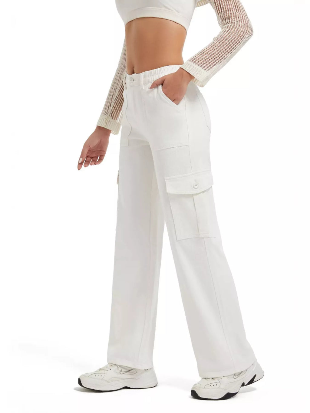 High-Waisted Cargo Jeans