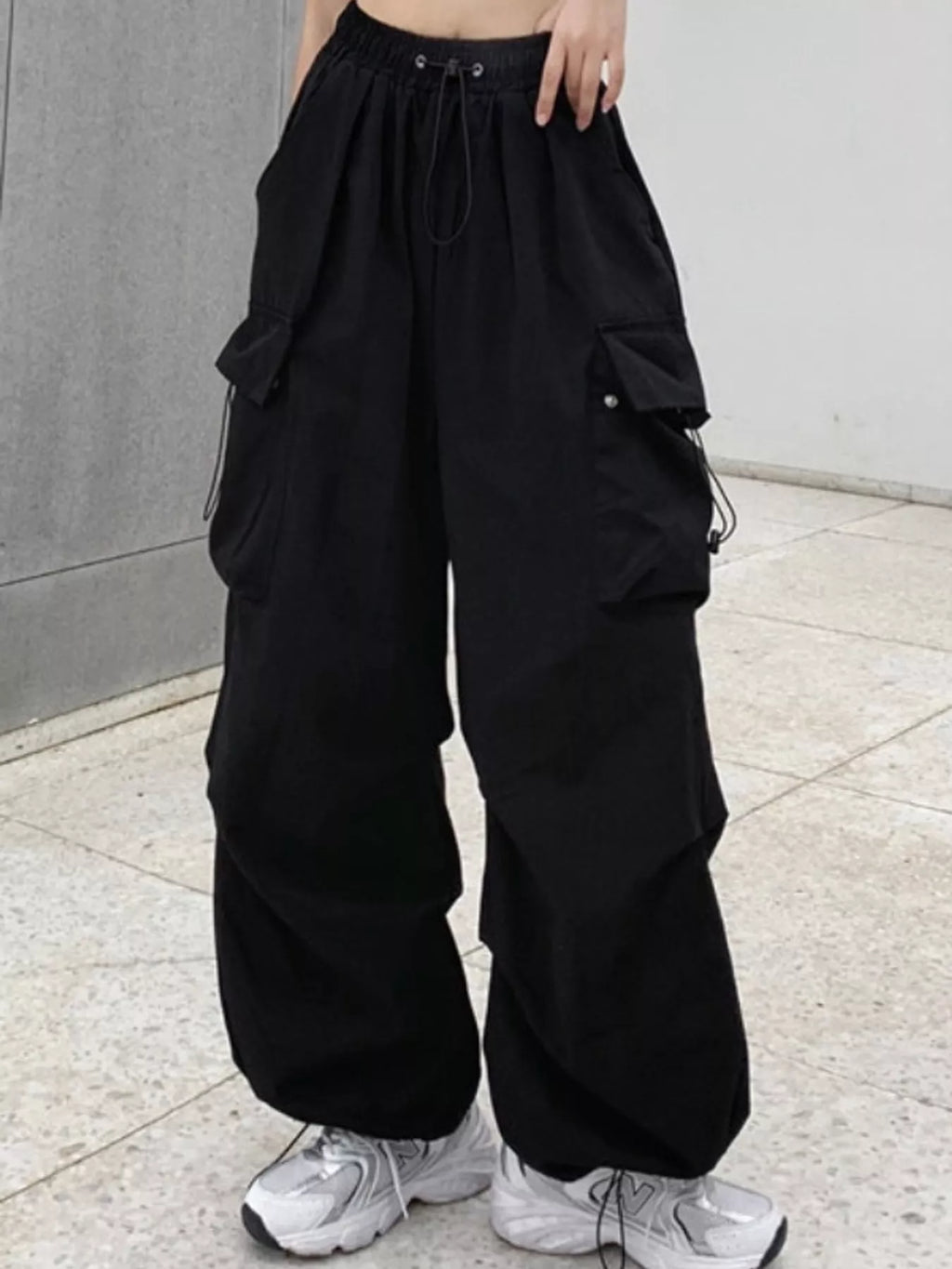 Full Size Drawstring Cargo Pants Plus Size