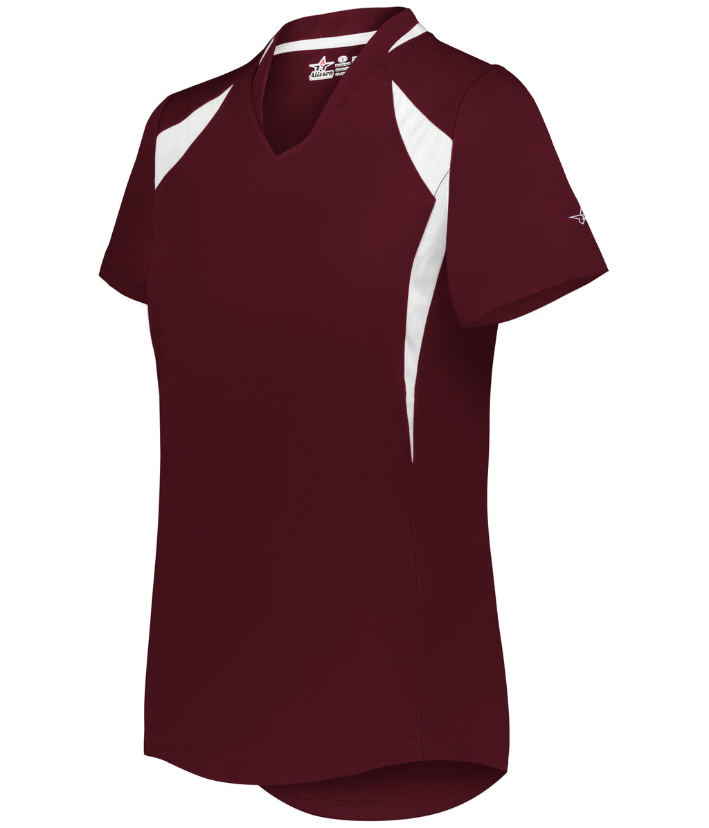 WOMEN'S V-NECK SOFTBALL JERSEY - MOISTURE-WICKING