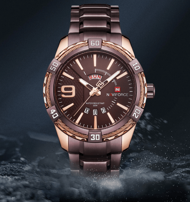 Men's  Luxury Stainless steal Waterproof Watch With Day And Date Display Unique Design Perfect Gift In Modern Metal Men  Wrist Watch Design