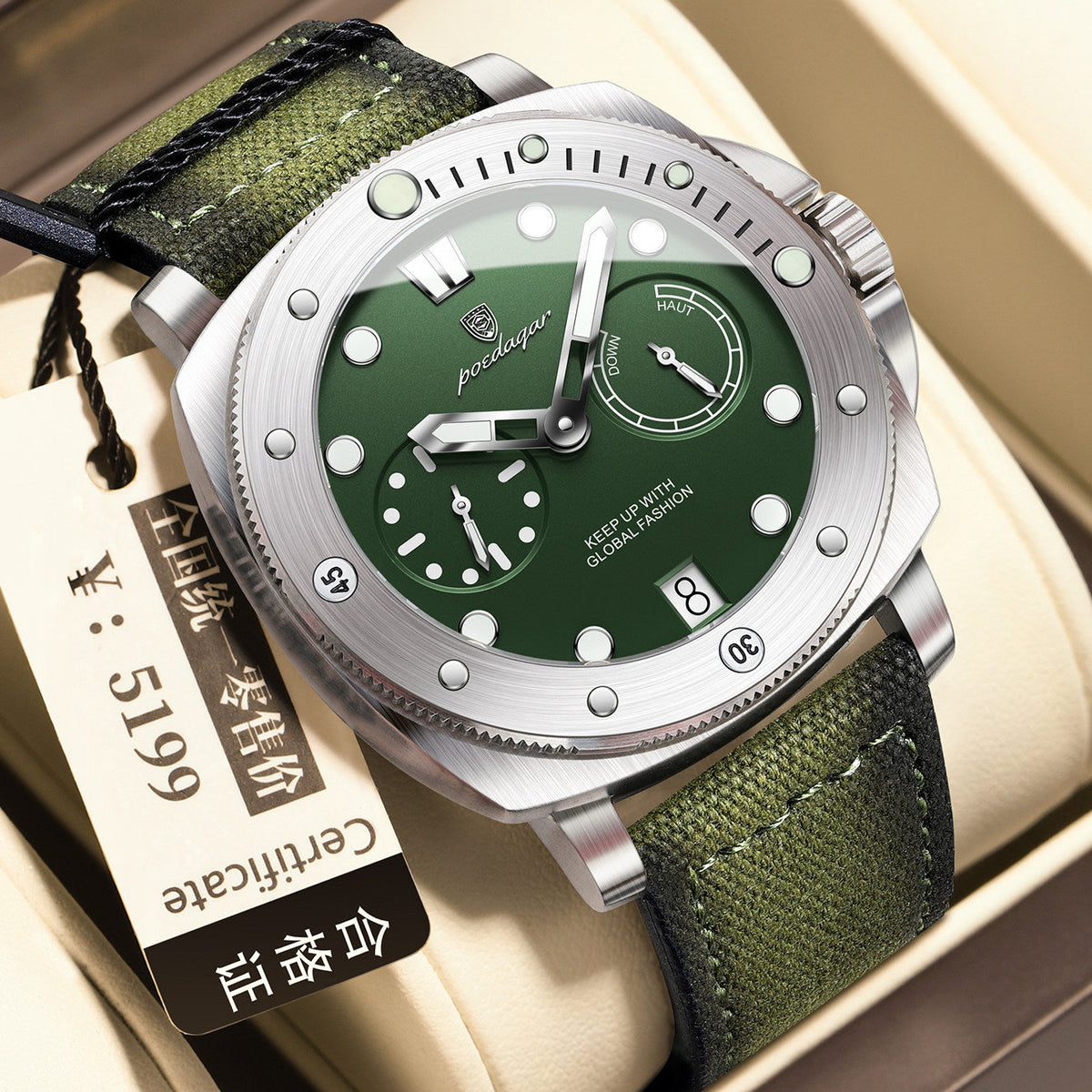 Stylish Multifunctional Waterproof Casual Trendy Luminous Mens Quartz Watch