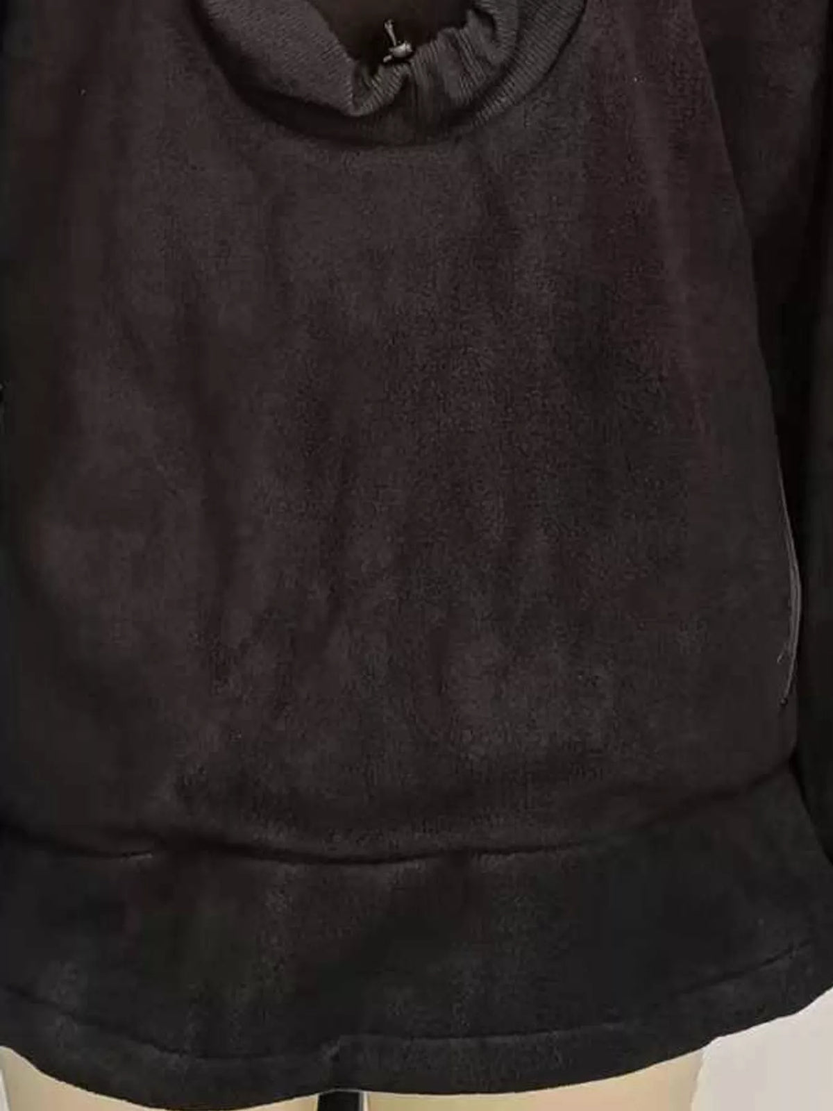 Full Size Fleece Pet-Carrying Hoodie with Cat Pouch Plus Size