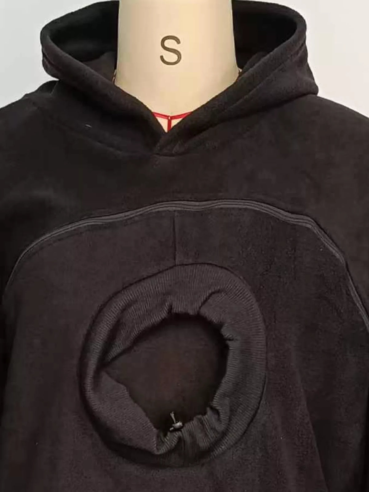 Full Size Fleece Pet-Carrying Hoodie with Cat Pouch Plus Size