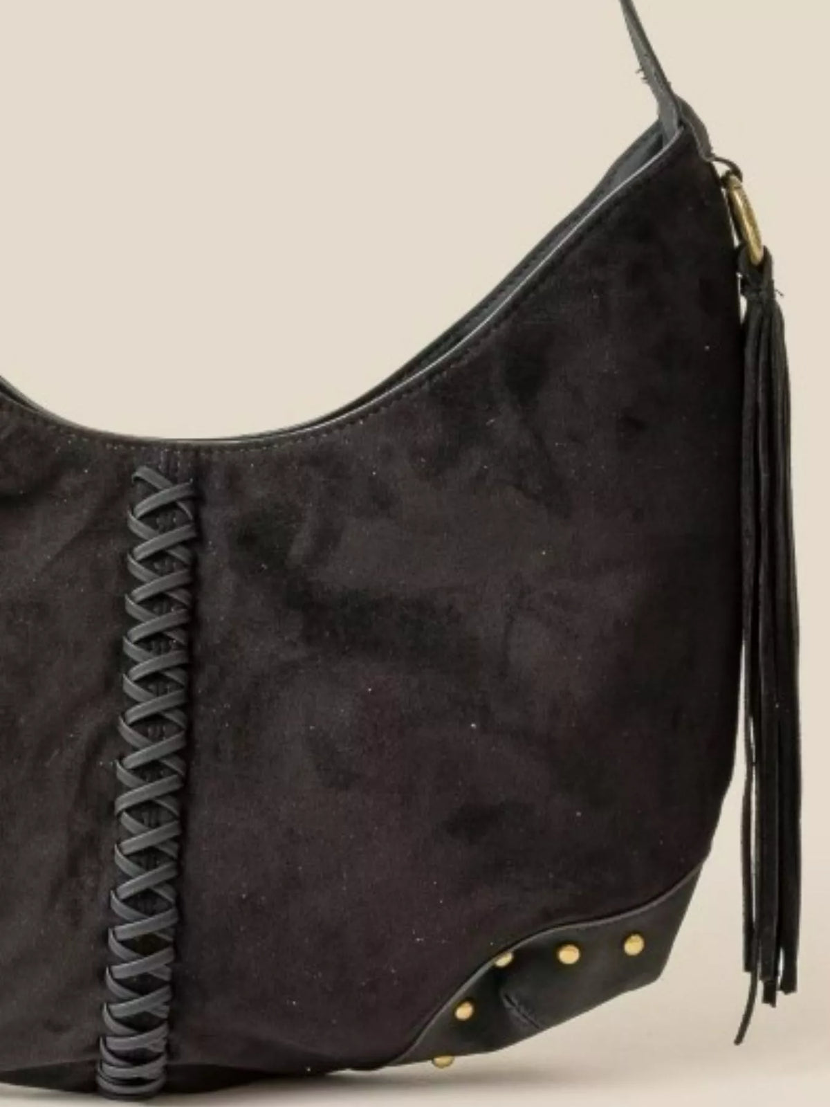 Fame Braided Detail Hobo Shoulder Bag