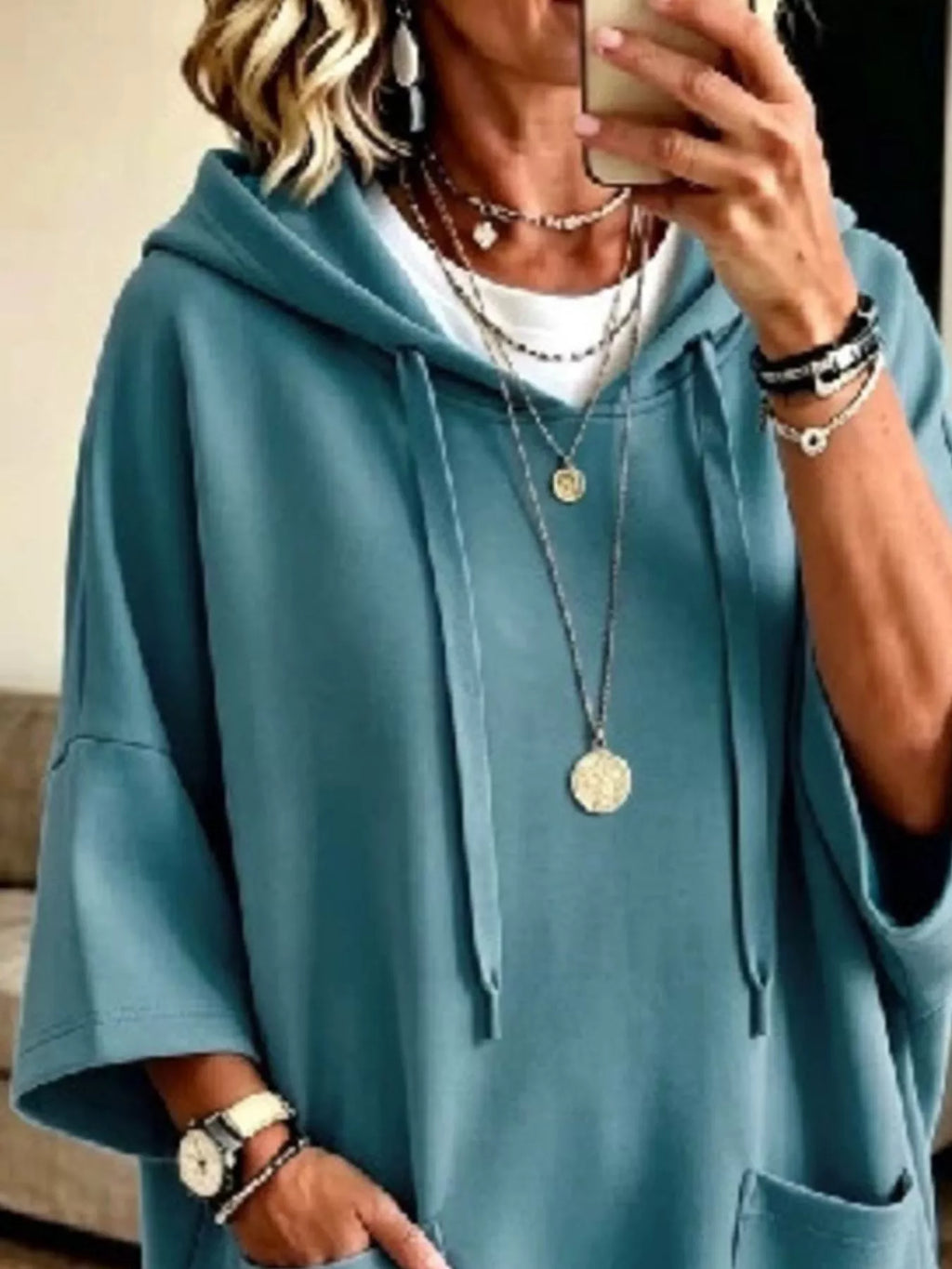 Full Size Drawstring Oversized Front Pockets Oversized Hoodie Plus Size