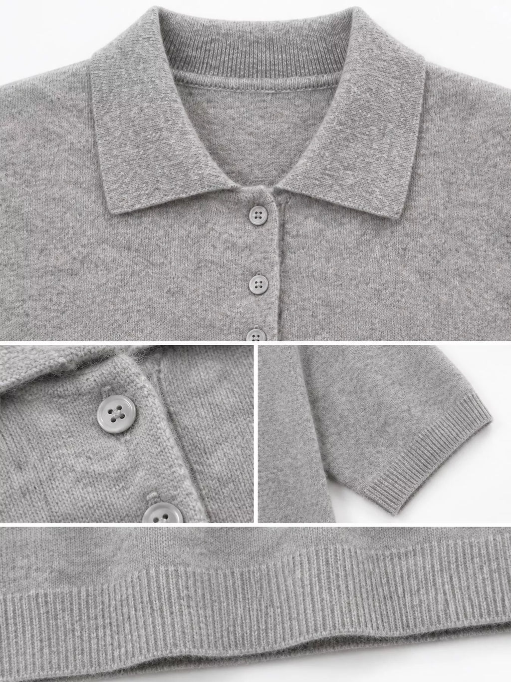 Wool Short-Sleeve knitted Polo Shirt