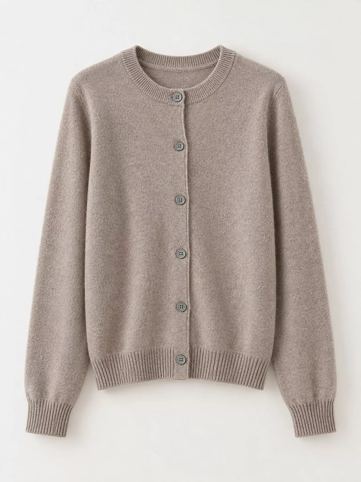 Crew Neck Button-Down Cardigan