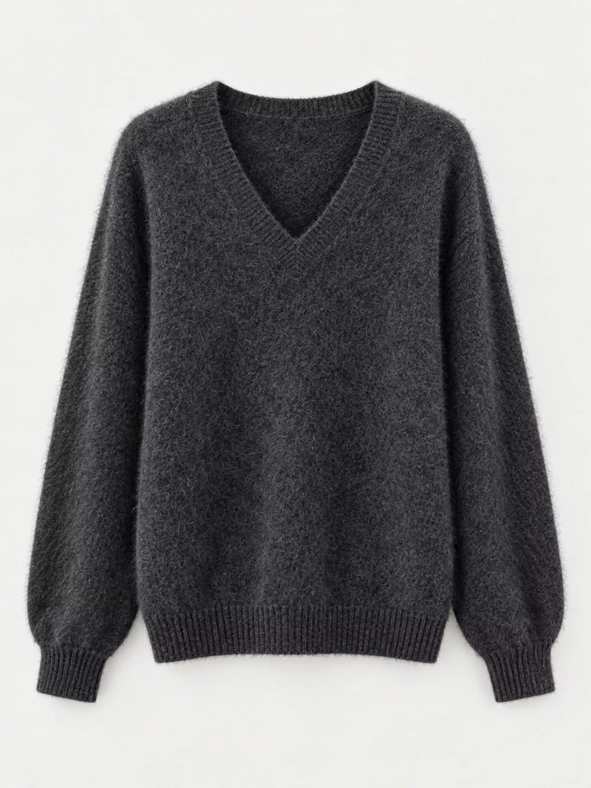 V-Neck Dropped Shoulder Sweater