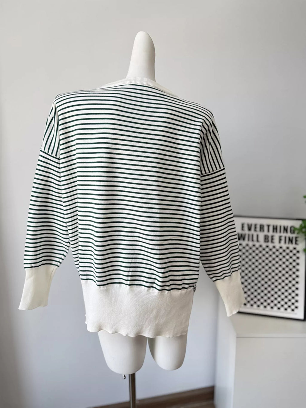 Striped Round Neck Knit Top