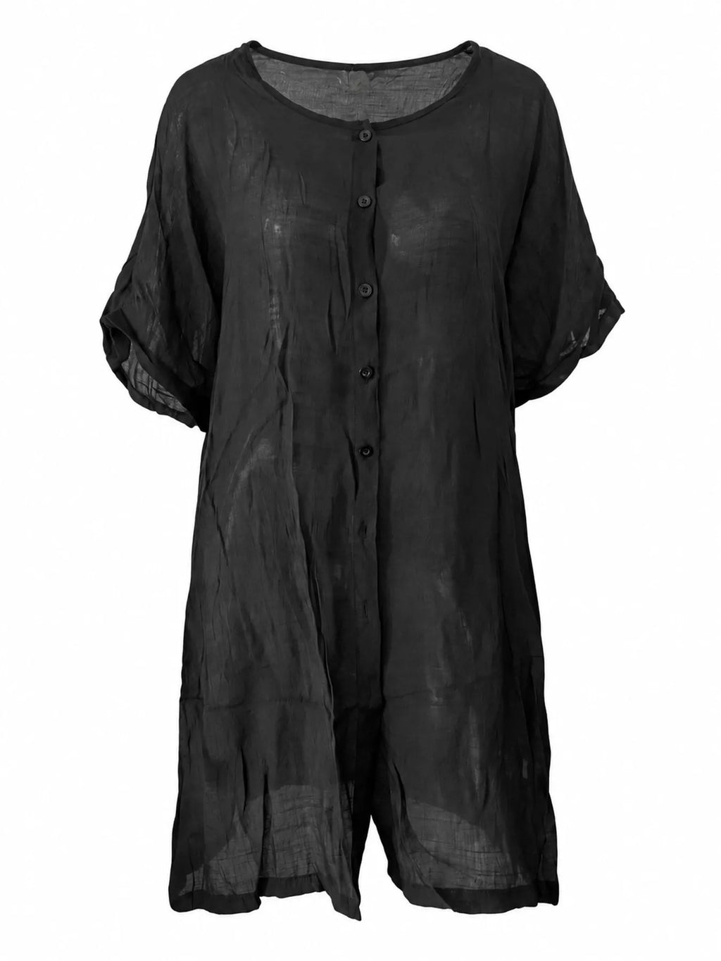 Full Size Casual Loose Fit Beach Short Sleeve Shirt Plus Size