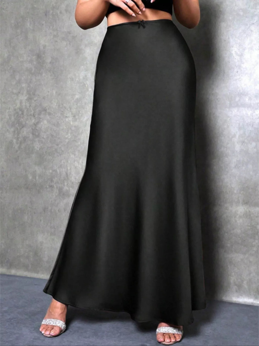 High Waist Satin Maxi Skirt