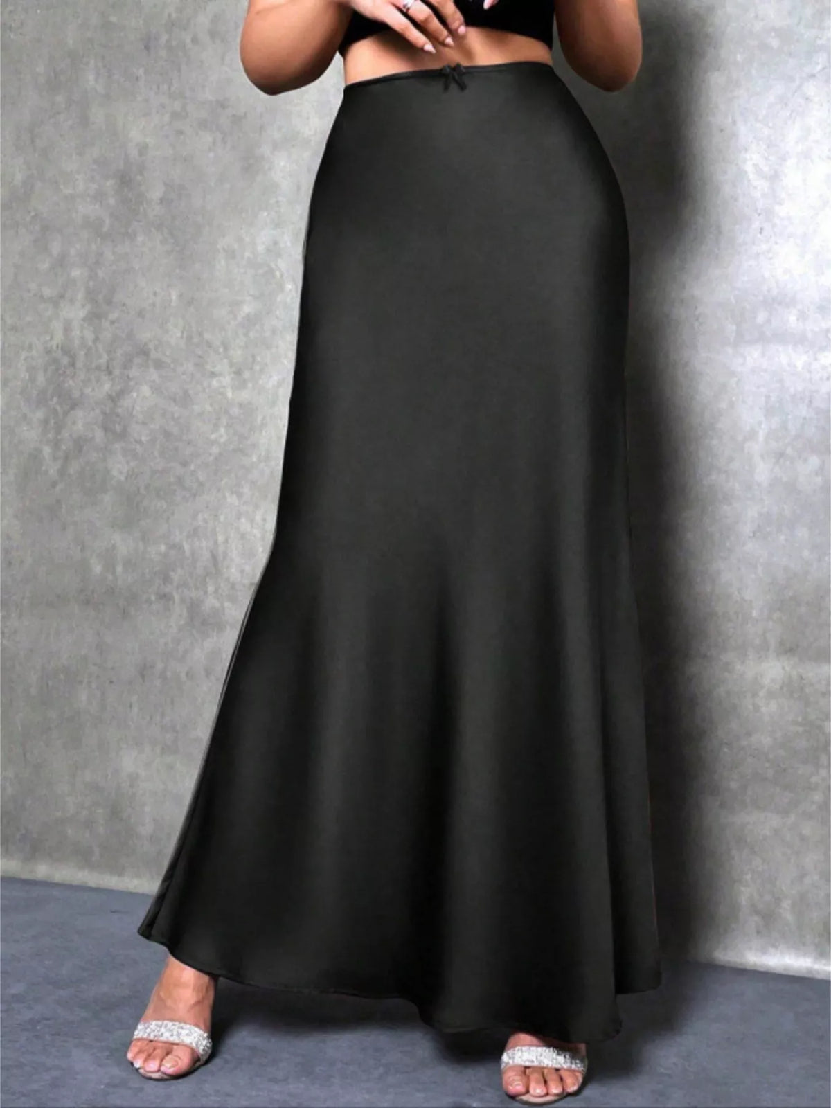 High Waist Satin Maxi Skirt