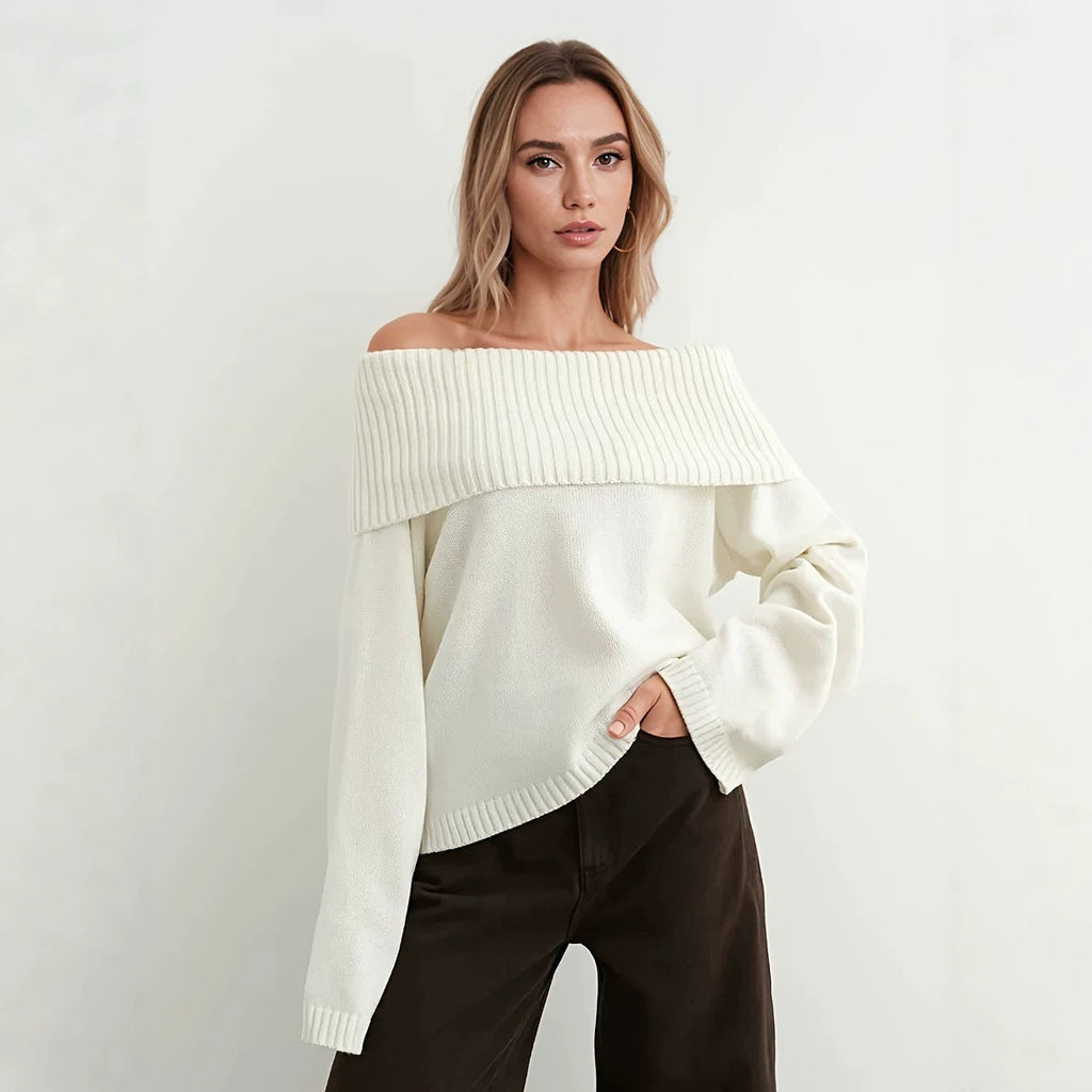 Women's Off-shoulder Casual Loose-fit Pullover Sweater