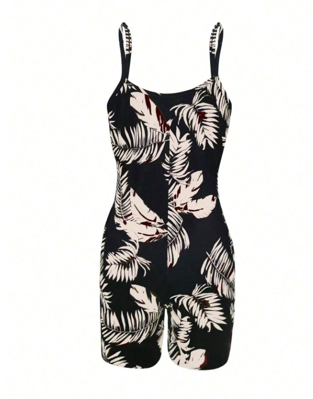 Women Casual All-Over Floral Print Sleeveless Jumpsuit