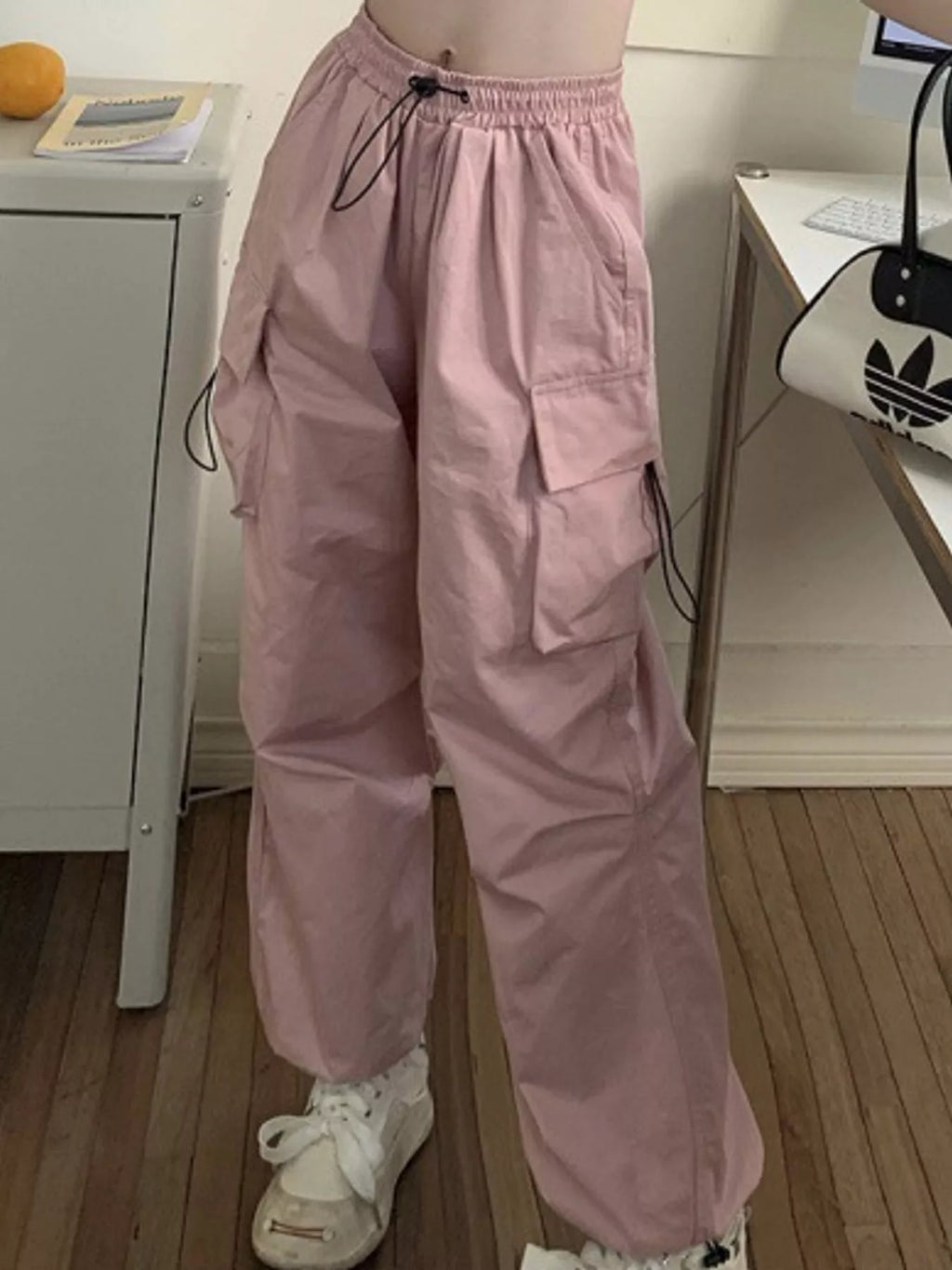 Full Size Drawstring Cargo Pants Plus Size