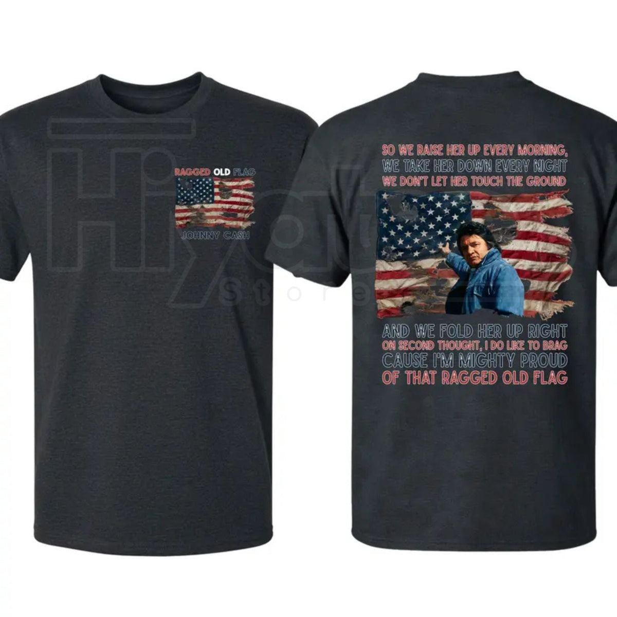 "Ragged Old Flag" – Johnny Cash Legend of Country Music Patriotic Top