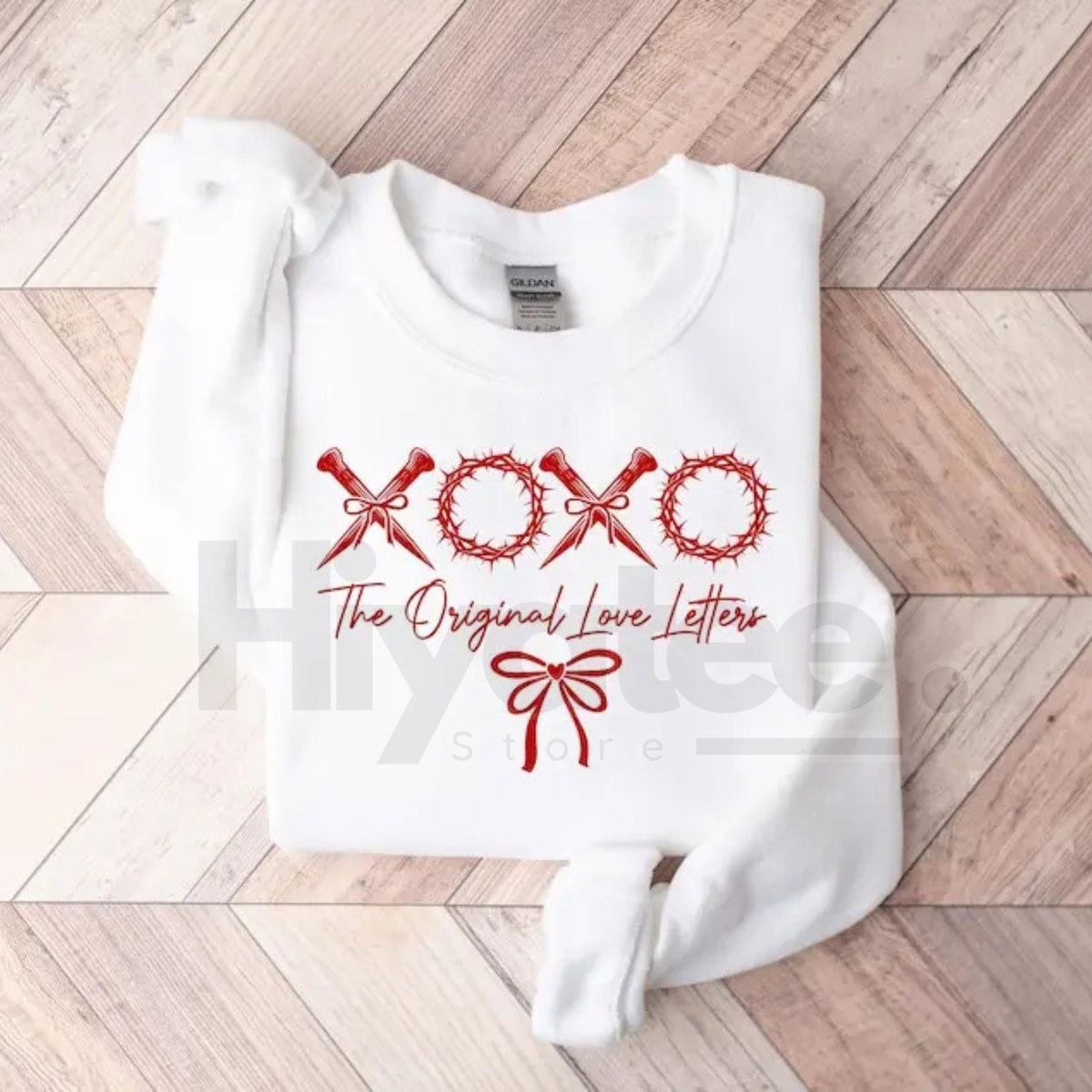 XOXO The Original Love Letters Sweatshirt: Christian Valentine’s Bow Shirt