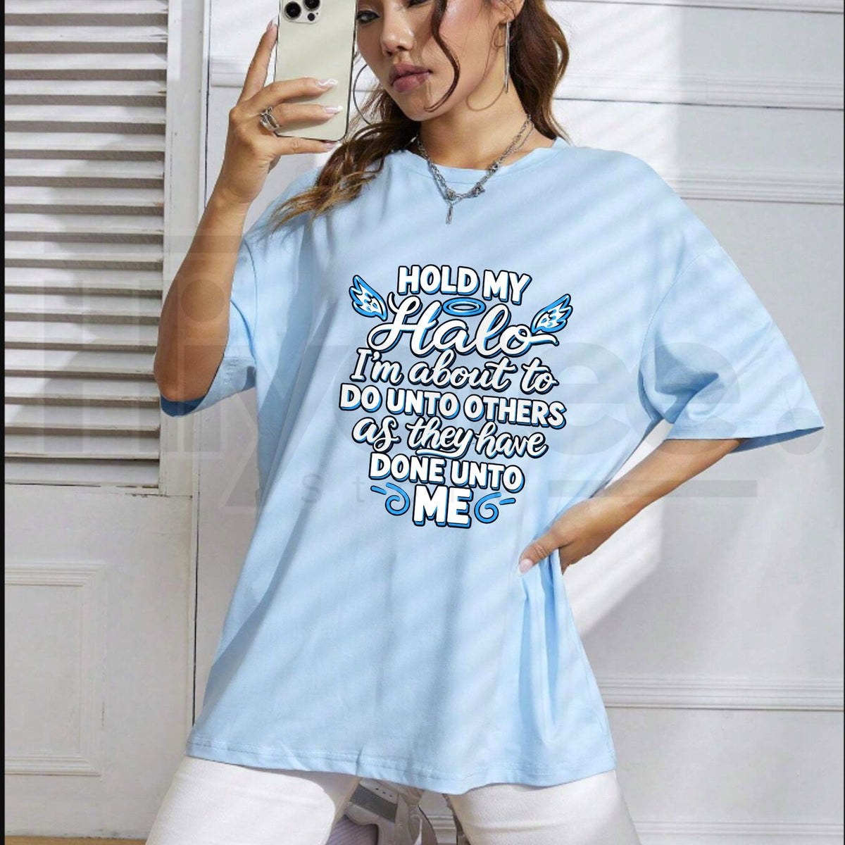 Hold My Halo Do Unto Others T-Shirt – Funny Christian Faith Humor Graphic Tee