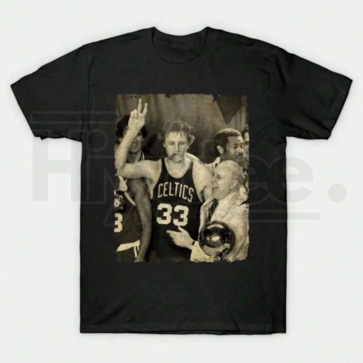 "Larry Legend" Retro 90s – Larry Bird Black Vintage Graphic Top