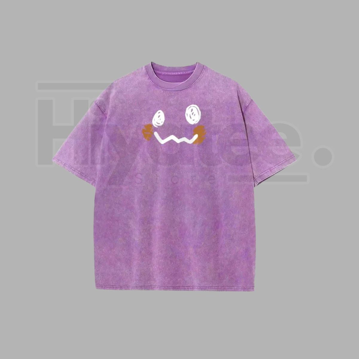 "Pocket Monsters" Vintage Washed T-Shirt – Batik Cotton Oversized Streetwear
