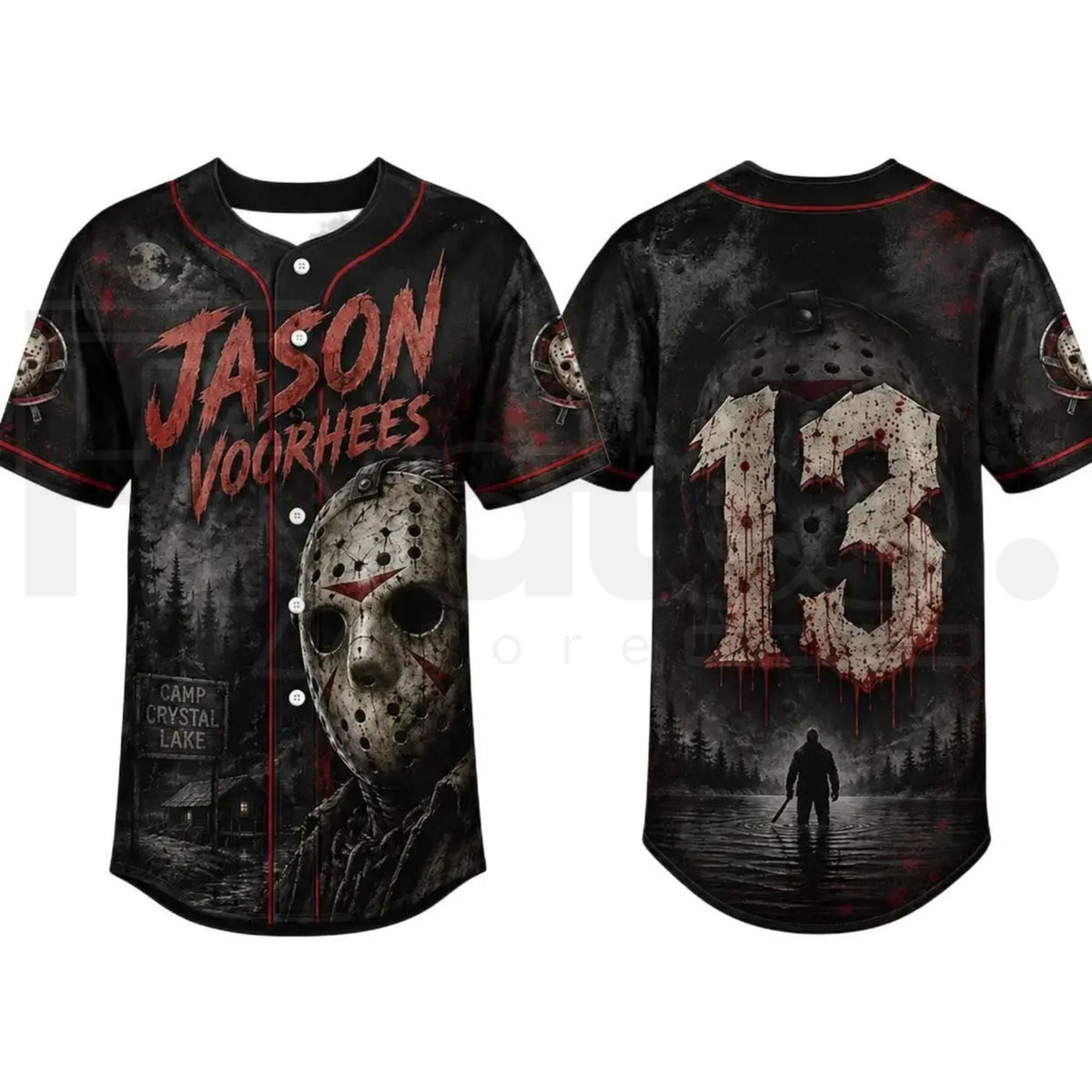 Horror Slasher Baseball Jersey – Classic Movie Characters Spooky Squad Shirt