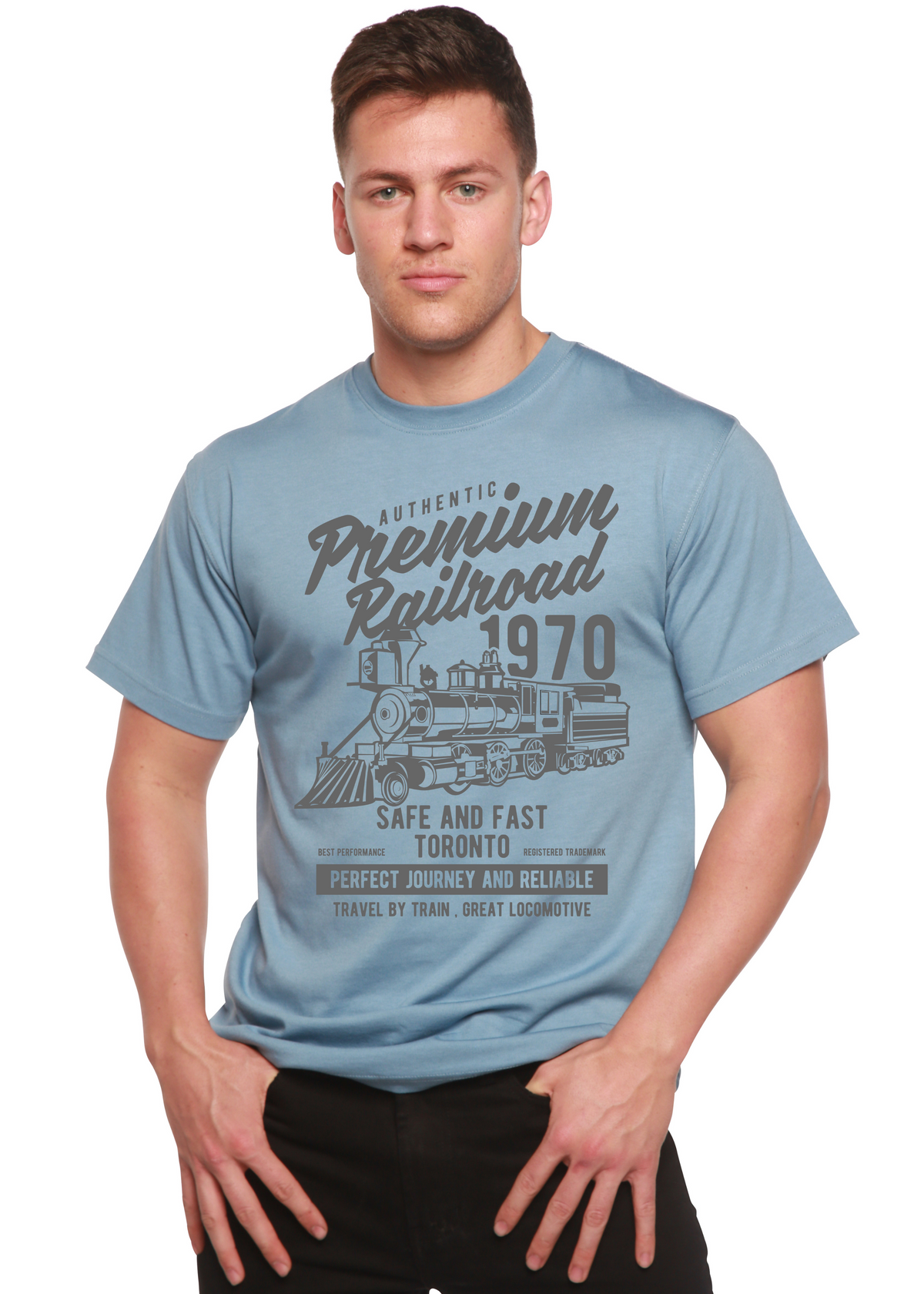 Premium Railroad Spun Bamboo® Men's Bamboo Viscose/Organic Cotton Short Sleeve Graphic T-Shirt