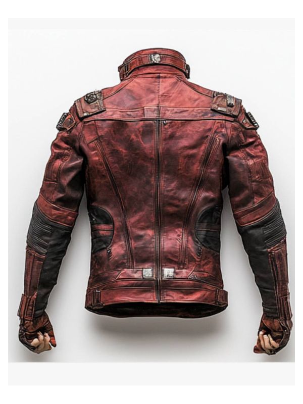 Yusef Men's Red Leather Motorcycle Jacket