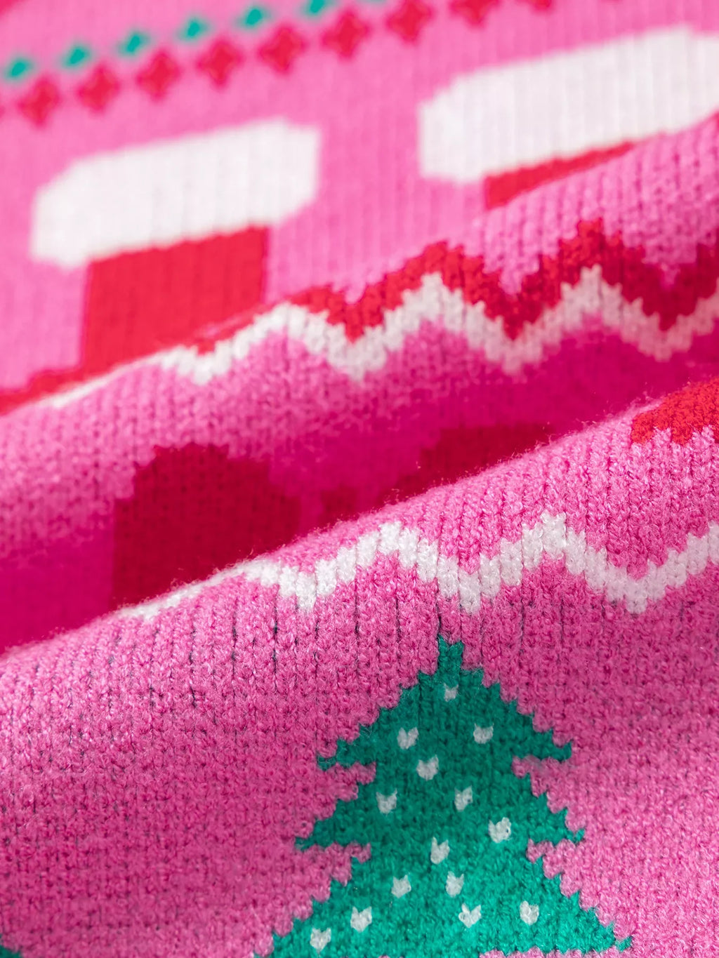 Christmas Holiday Graphic Round Neck Knit Sweater