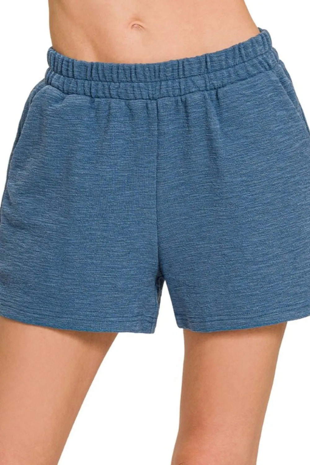 Cotton Slub Shorts with Adjustable Drawstring Waist