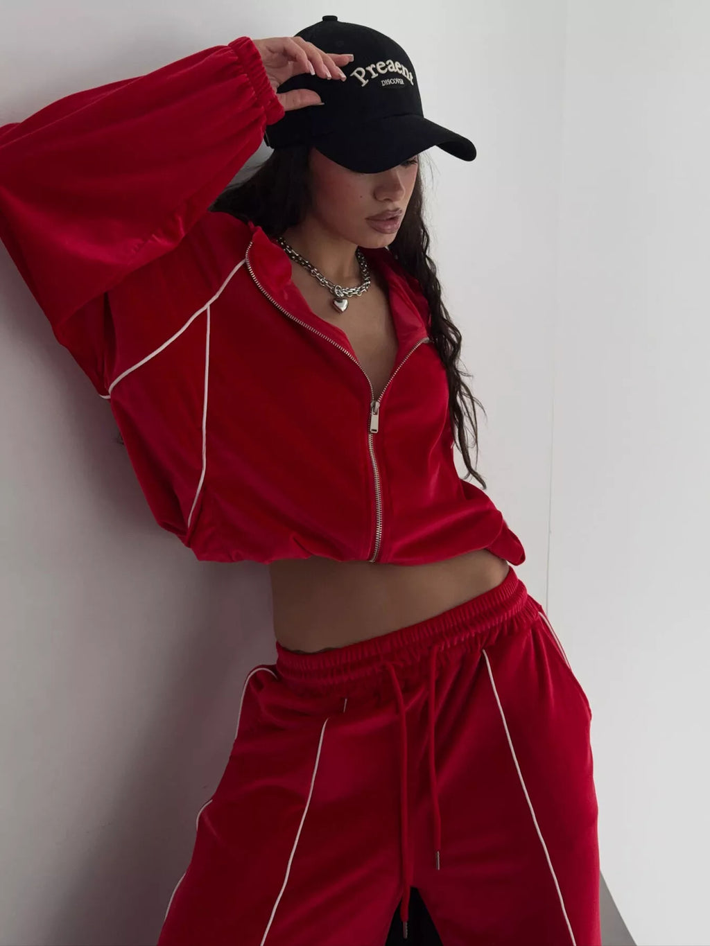 Zip Up Long Sleeve Top and Pants Set