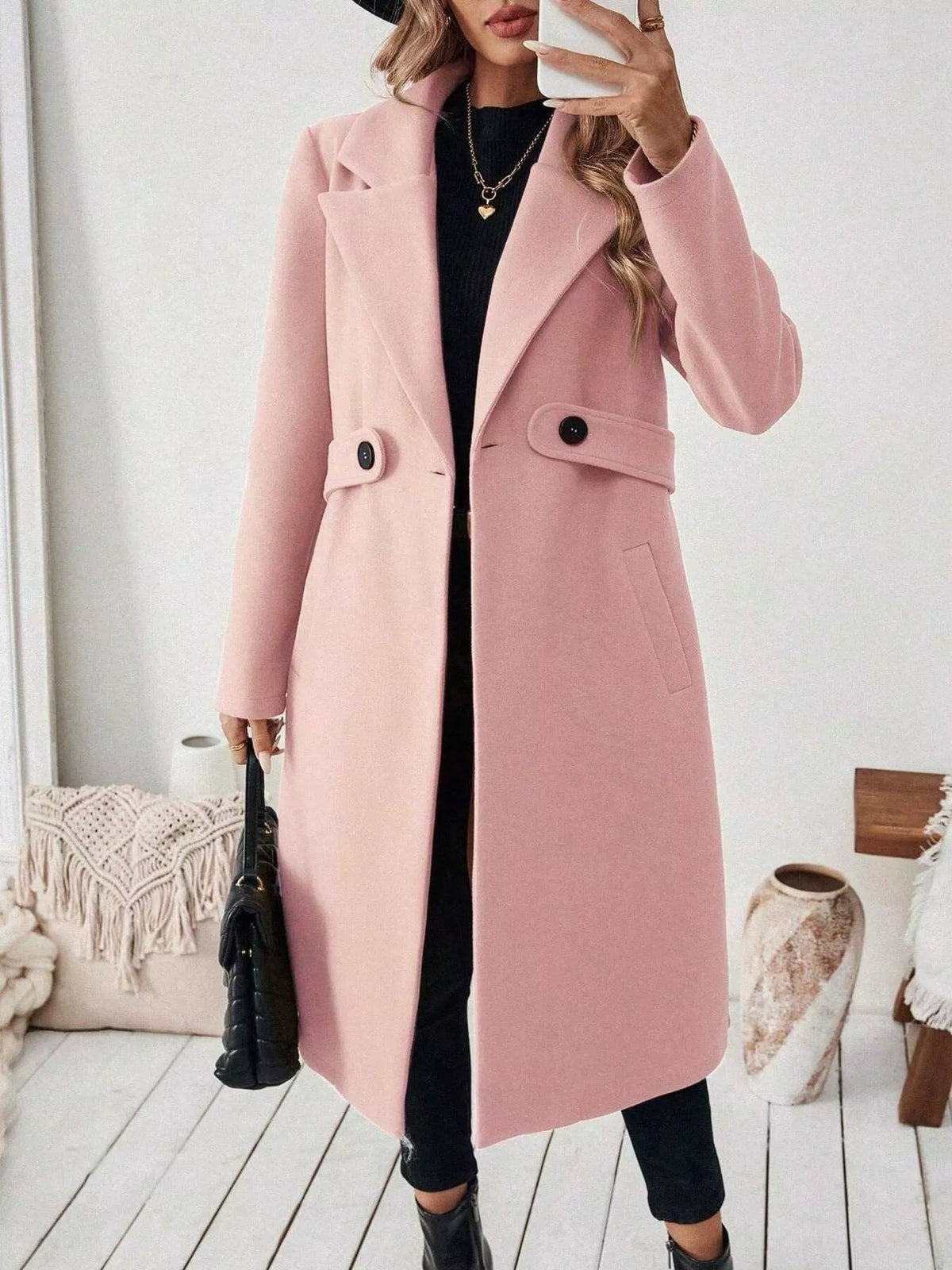 Single-Button Longline Coat