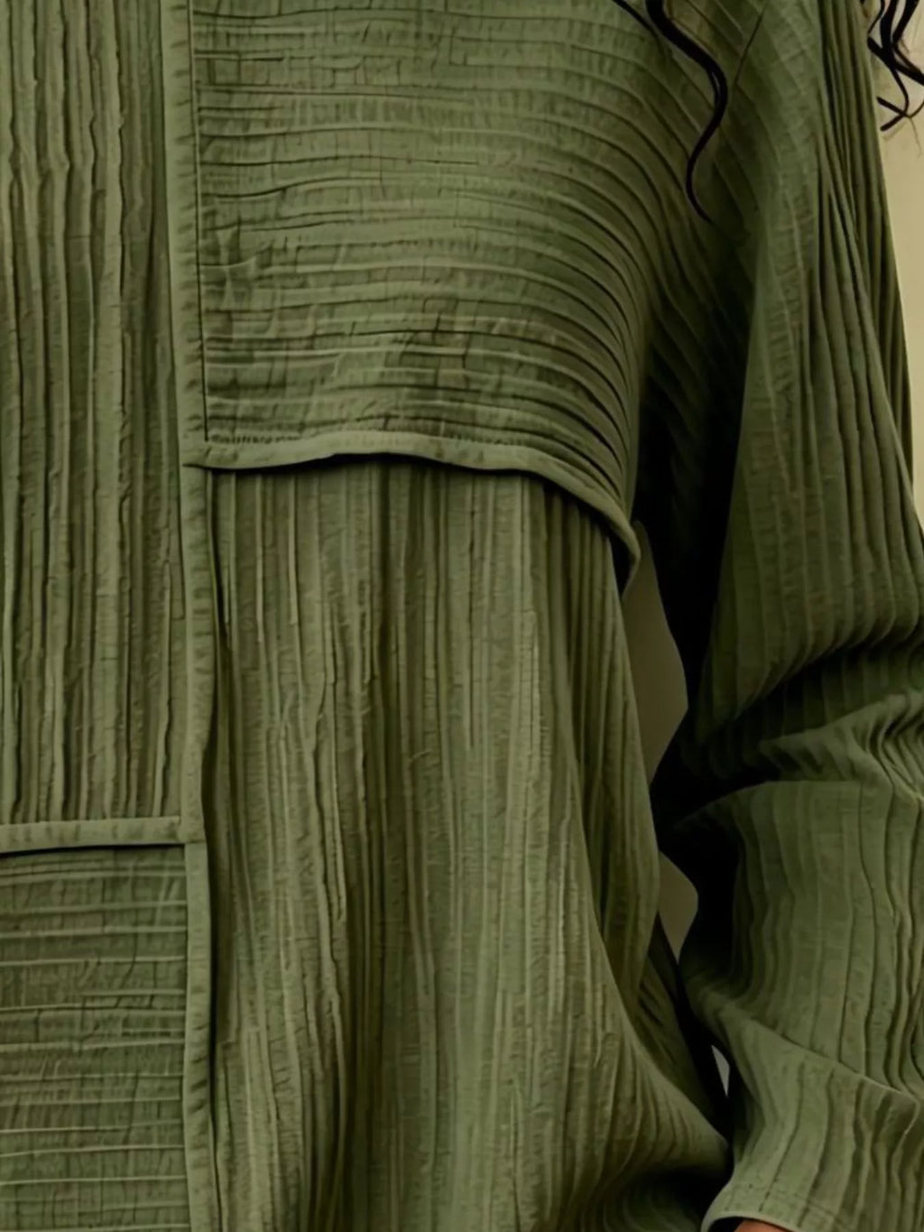 Textured Patchwork Long Sleeve Casual T-Shirt