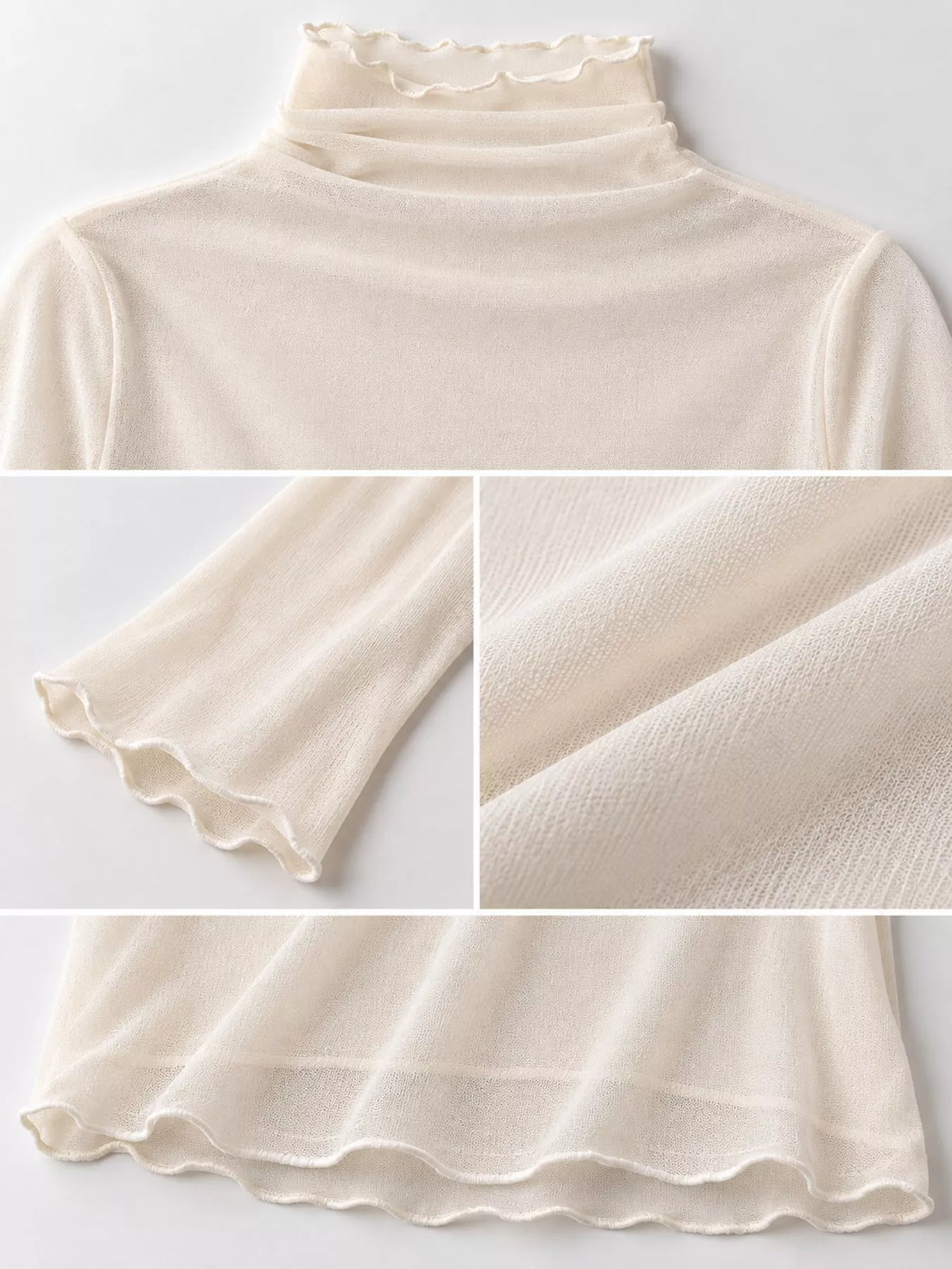 Turtleneck Long Sleeve Slim Fit T-Shirt