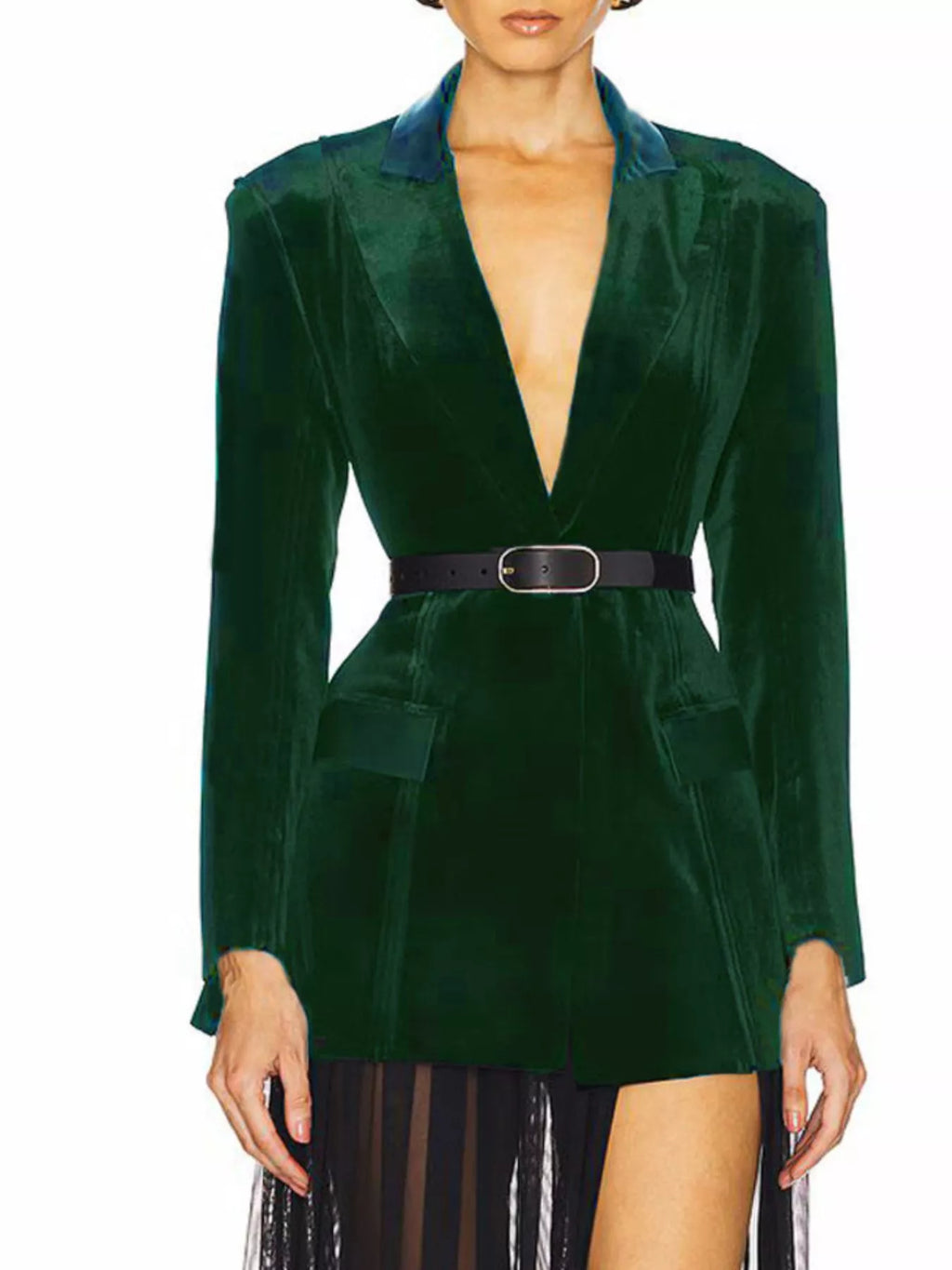 One-Button Long Sleeve Blazer