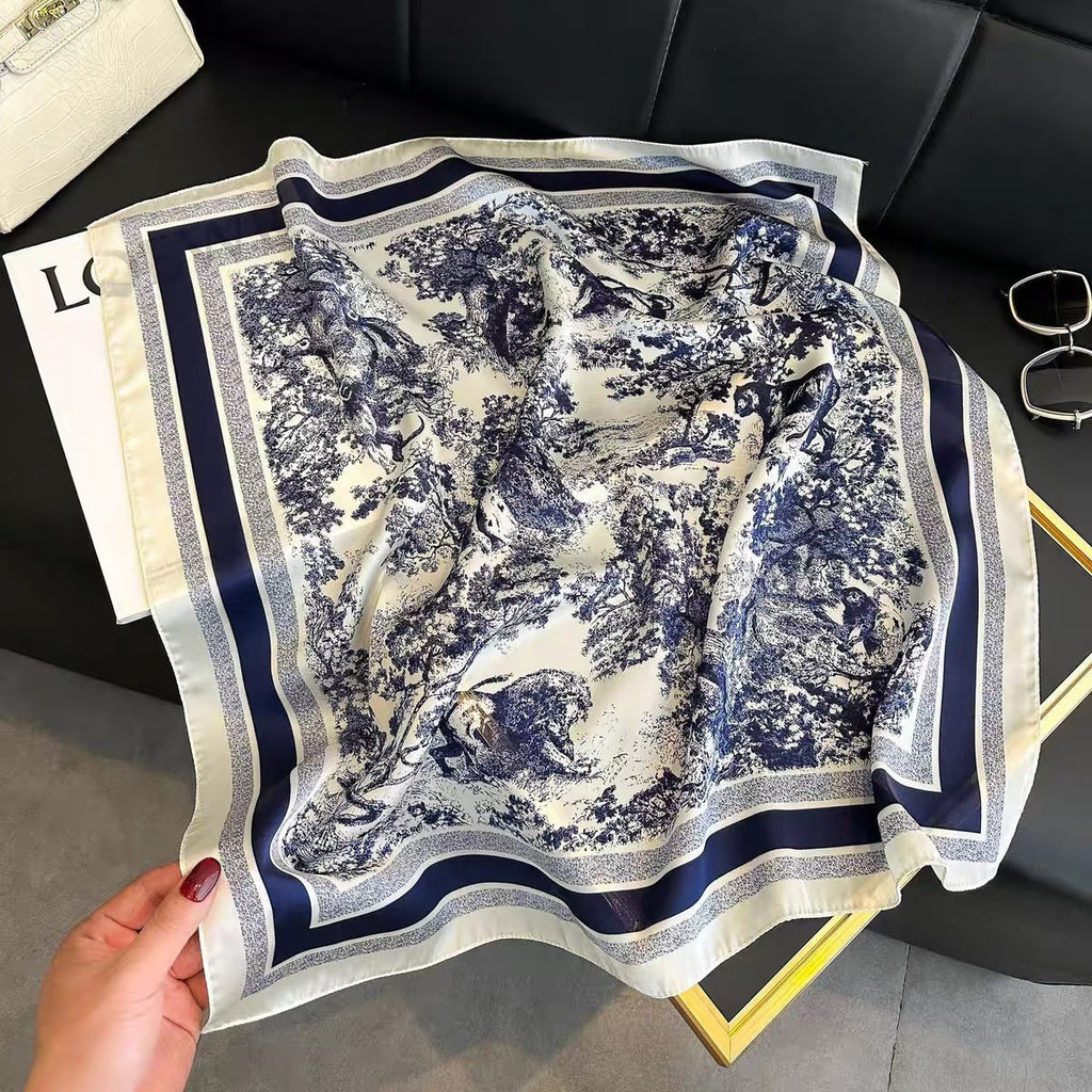 Square Scarf Womens Fashionable Small Neckerchief 70cm
