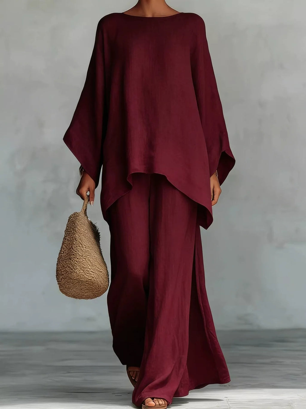 Full Size Casual Loose Fit Top and Pants Set Two-Piece Set Plus Size