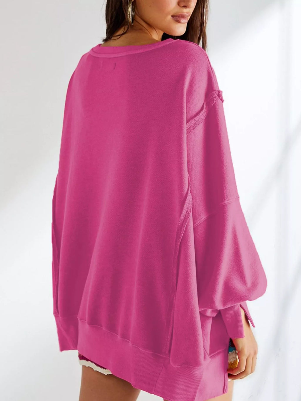 Oversized Relaxed Fit Crew Neck Sweatshirt