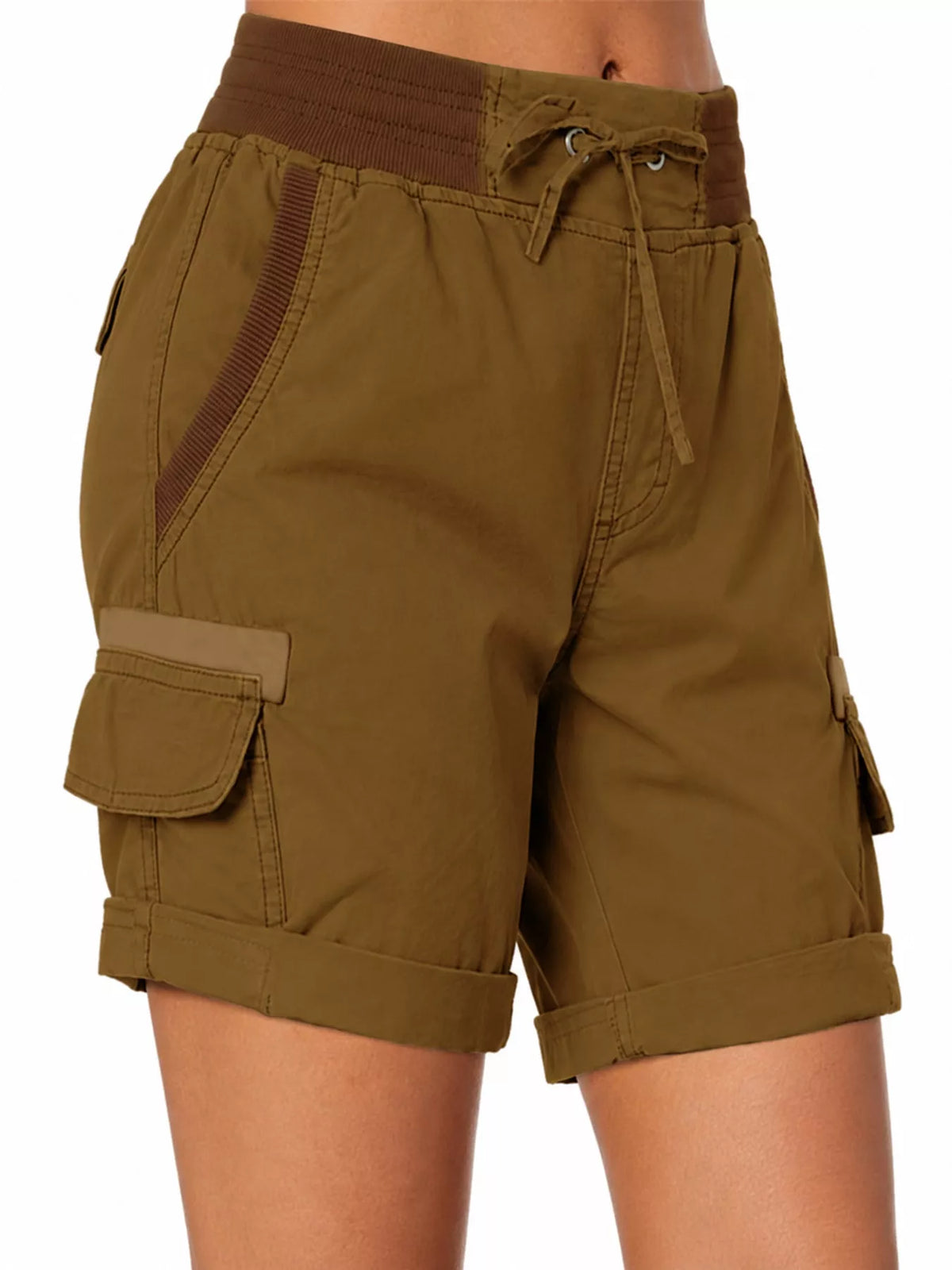 Full Size Drawstring Cargo Shorts Plus Size