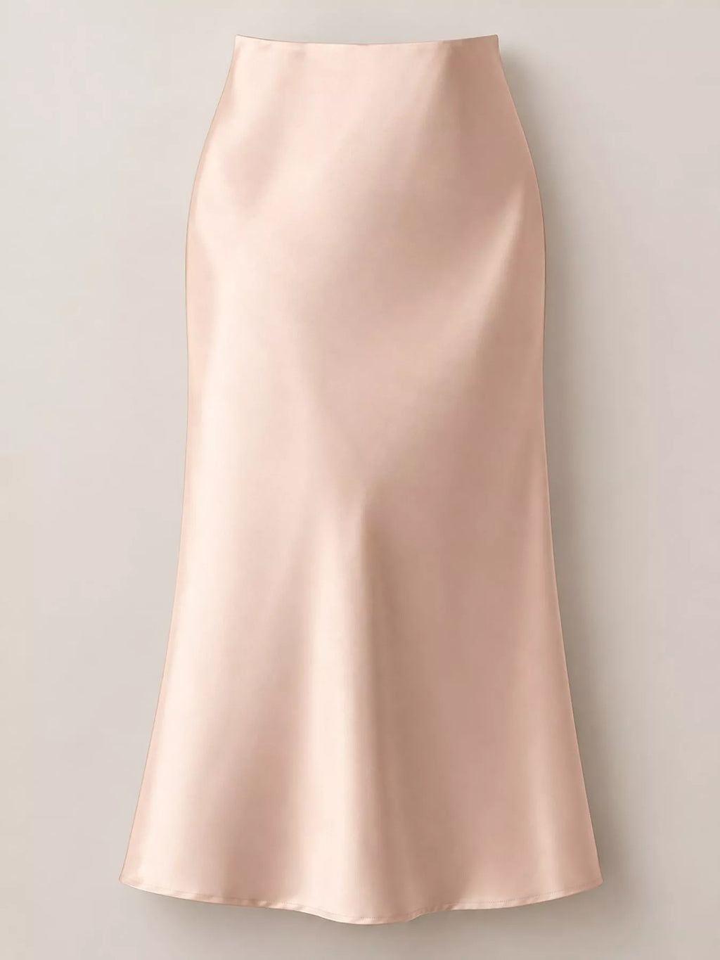 High-Waisted Satin Midi Skirt