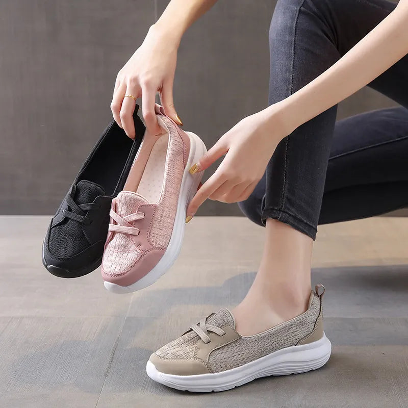 Round Toe Lace Up Sneakers