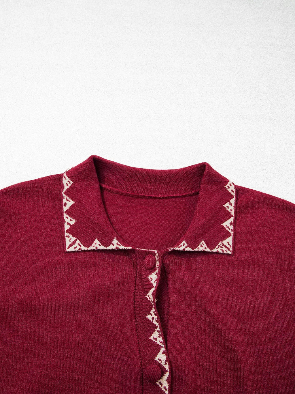 Bow Pocket Collar Long Sleeve Knit Cardigan