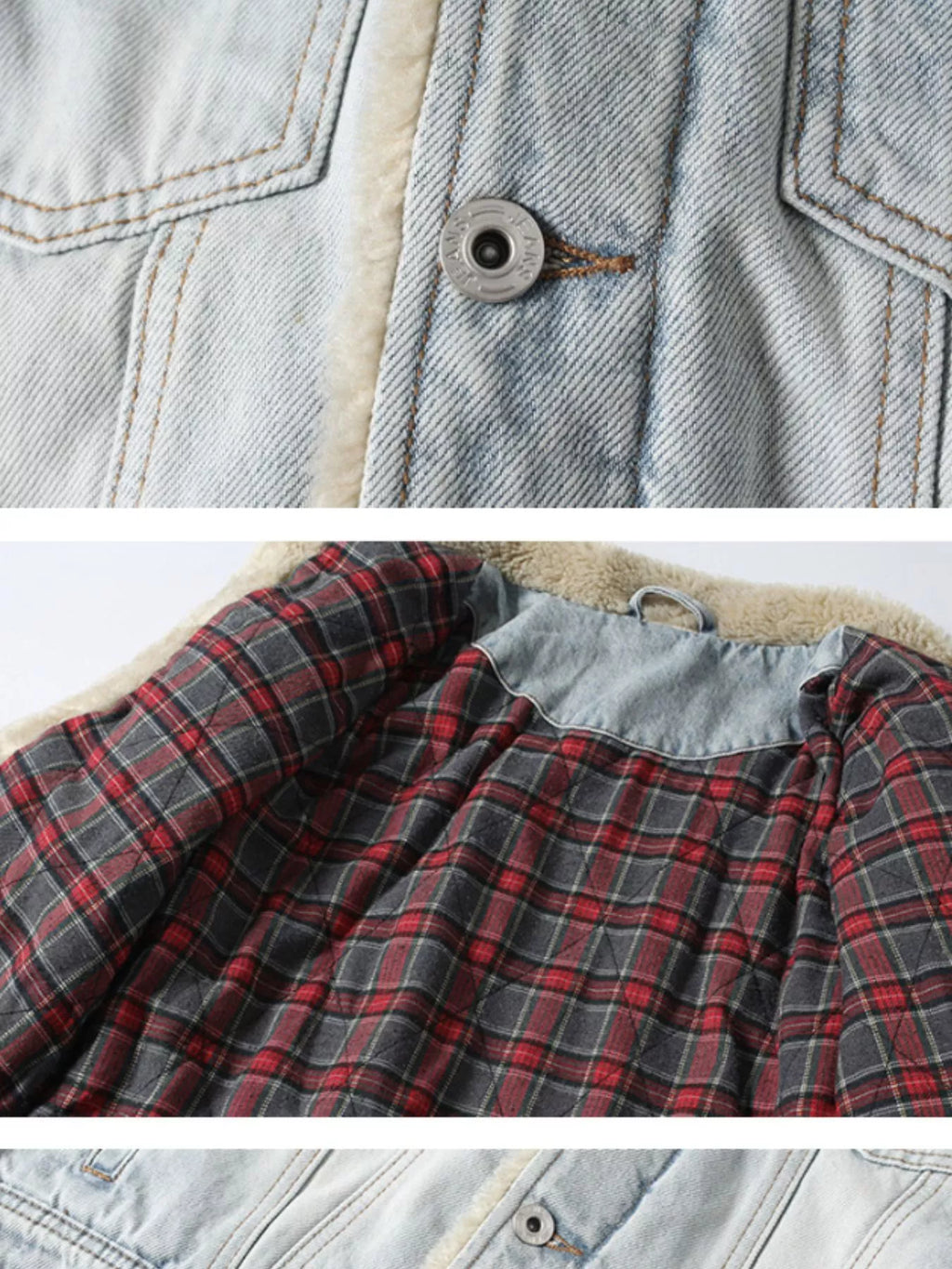 Sherpa-Lined Denim Jacket