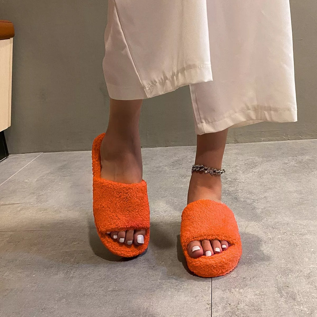 Open Toe Platform Slippers