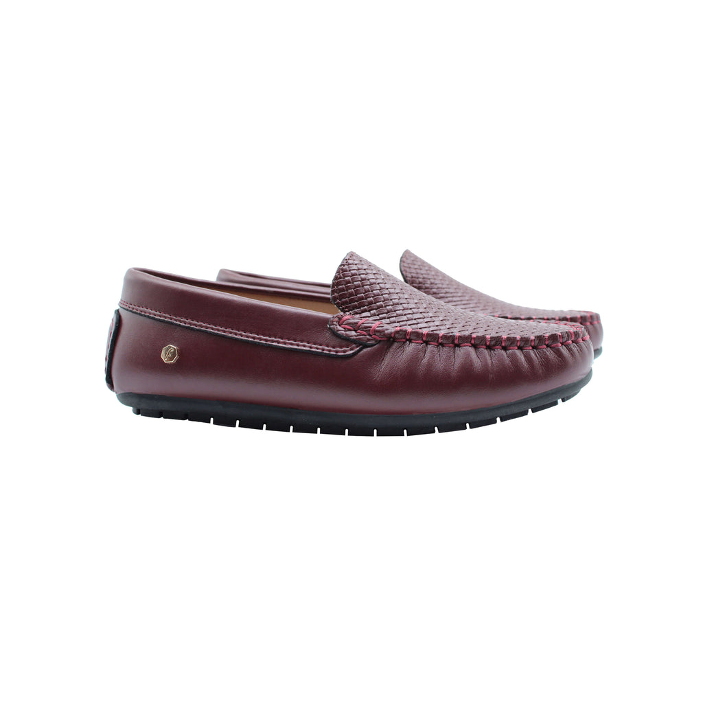 Burgundy leather