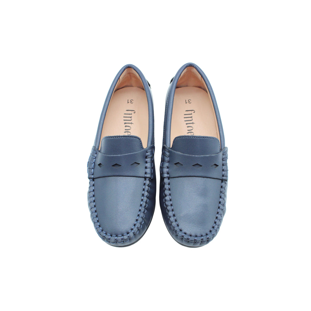 Navy  Leather