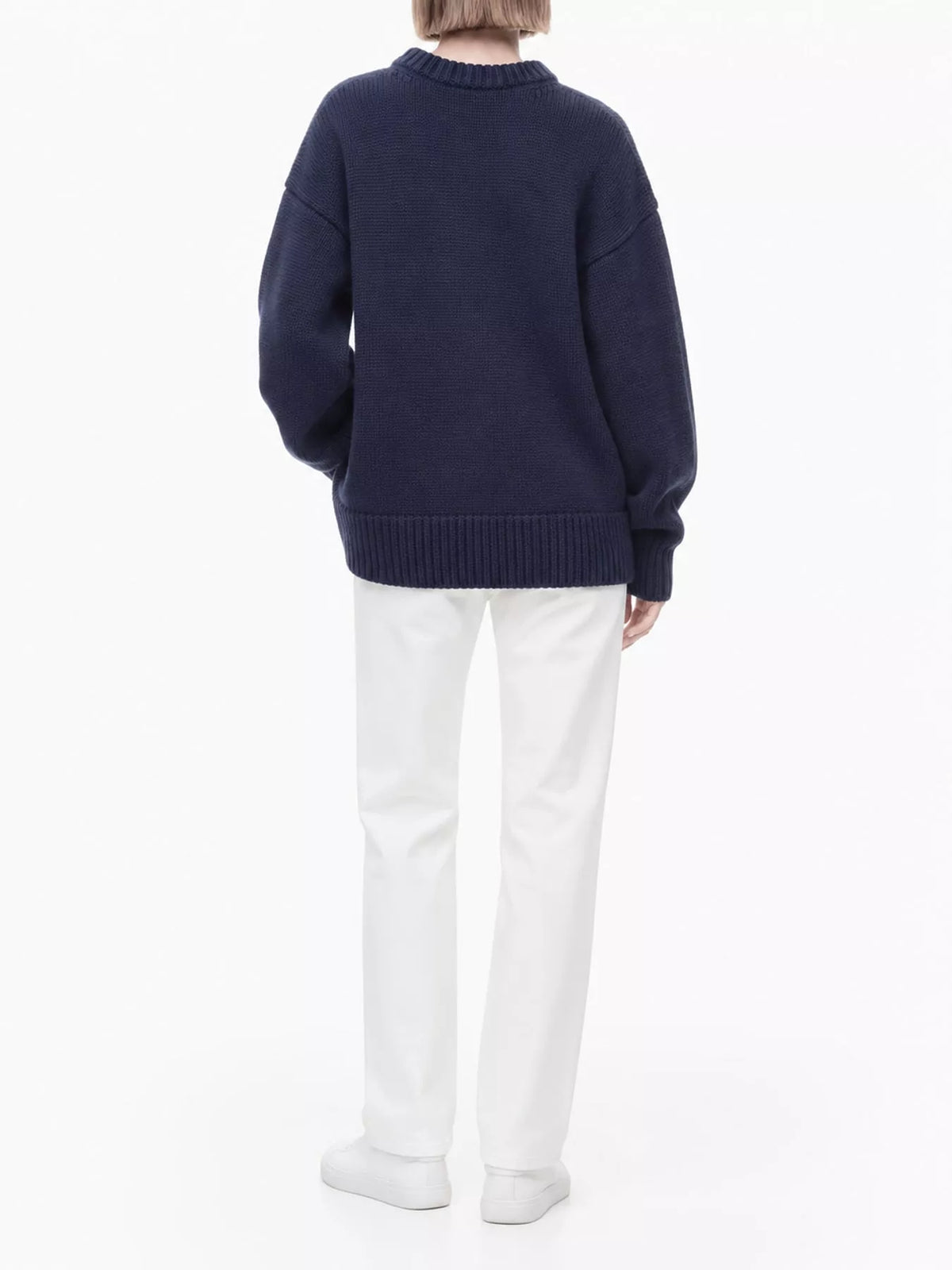 Round Neck Dropped Shoulder Sweater